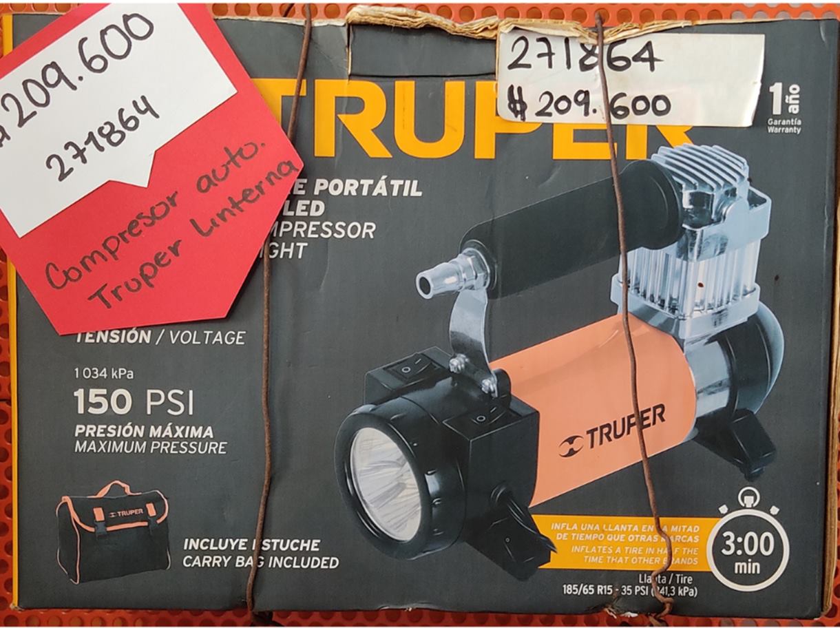 compresor automatico truper linterna